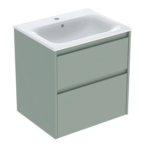 GEBERIT SELNOVA SQUARE zestaw umywalka z szafką 60 cm szałwiowozielony