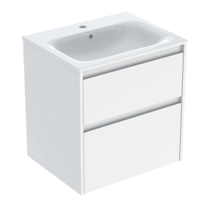GEBERIT SELNOVA SQUARE zestaw umywalka z szafką 60 cm biały