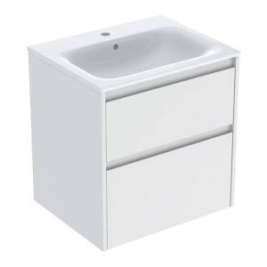 GEBERIT SELNOVA SQUARE zestaw umywalka z szafką 60 cm biały