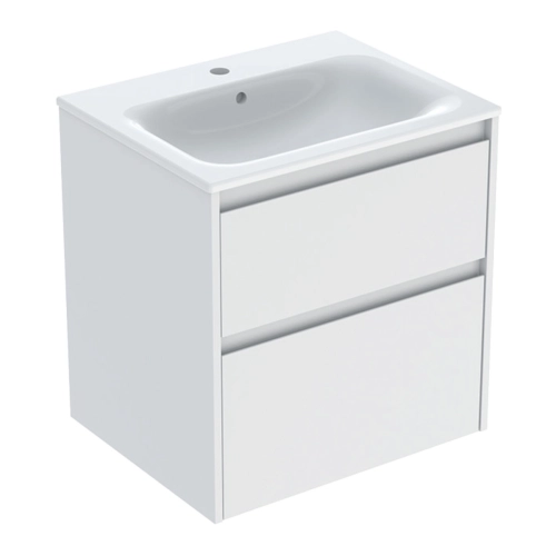 GEBERIT SELNOVA SQUARE zestaw umywalka z szafką 60 cm biały