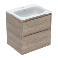 GEBERIT SELNOVA SQUARE zestaw umywalka z szafką 60 cm orzech hickory
