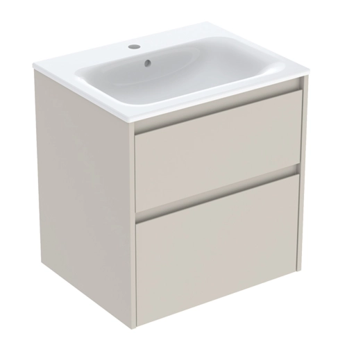 GEBERIT SELNOVA SQUARE zestaw umywalka z szafką 60 cm piaskowoszary