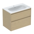 GEBERIT SELNOVA SQUARE zestaw umywalka z szafką 80 cm dąb naturalny