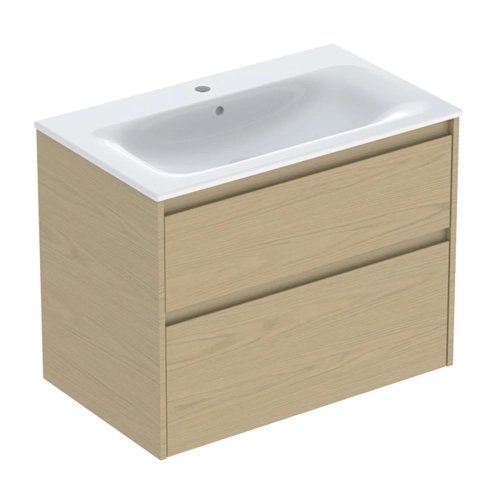 GEBERIT SELNOVA SQUARE zestaw umywalka z szafką 80 cm dąb naturalny