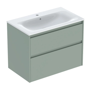 GEBERIT SELNOVA SQUARE zestaw umywalka z szafką 80 cm szałwiowozielony