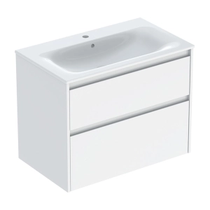 GEBERIT SELNOVA SQUARE zestaw umywalka z szafką 80 cm biały