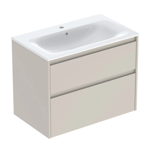 GEBERIT SELNOVA SQUARE zestaw umywalka z szafką 80 cm piaskowoszary
