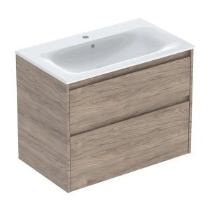 GEBERIT SELNOVA SQUARE zestaw umywalka z szafką 80 cm orzech hickory