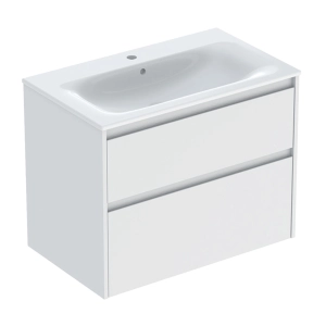GEBERIT SELNOVA SQUARE zestaw umywalka z szafką 80 cm biały