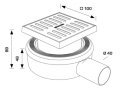 BONOMINI MICRO-DRAIN wpust podłogowy 10x10cm z zaworem antyzapachowym