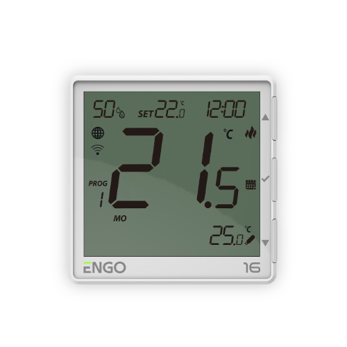 ENGO EONE-16B regulator temperaturyu Wi-Fi podtynkowy z przekaźnikiem biały
