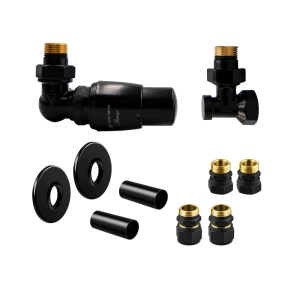 VARIO TERM MASTER ALL IN ONE CU+PEX zestaw termostatyczny osiowy lewy czarny mat