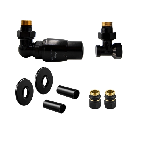 VARIO TERM MASTER ALL IN ONE zestaw termostatyczny PEX osiowy lewy czarny mat