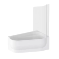 RAVAK ARC parawan nawannowy 150 cm prawy profil biały mat szkło transparentne