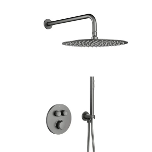 KFA MOZA zestaw prysznicowy podtynkowy z baterią termostatyczna i deszczownicą gun metal