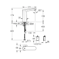 GROHE EUROSMART COSMOPOLITAN E bateria umywalkowa elektroniczna stojąca chrom