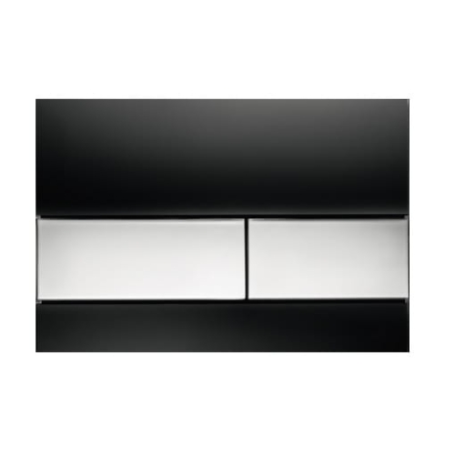 TECE square przycisk spłukujący szkło czarne, przyciski chrom połysk 9240807