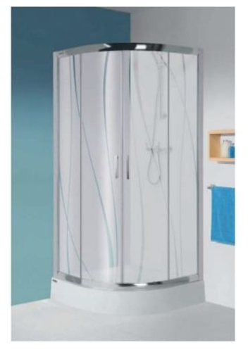 SANPLAST KP4/TX5 80 kabina półokrągła z brodzikiem, szkło sitodruk W15