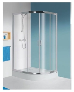 SANPLAST TX5 100x80 kabina asymetryczna z brodzikiem lewa, szkło transparentne W0
