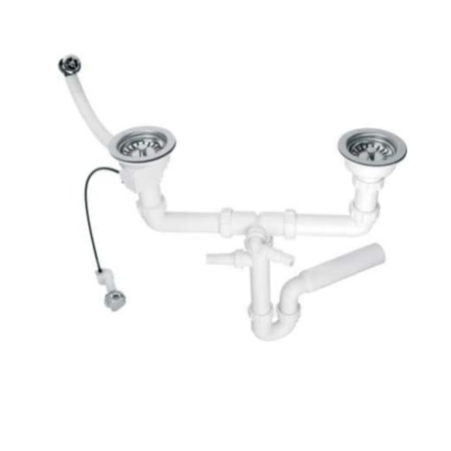 MCALPINE syfon zlewozmywakowy podwójny rurowy HC7HC12-POL2-25