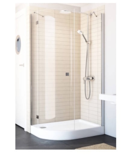 SCHEDPOL COMPETIA 100x80 brodzik półokrągły prawy, biały