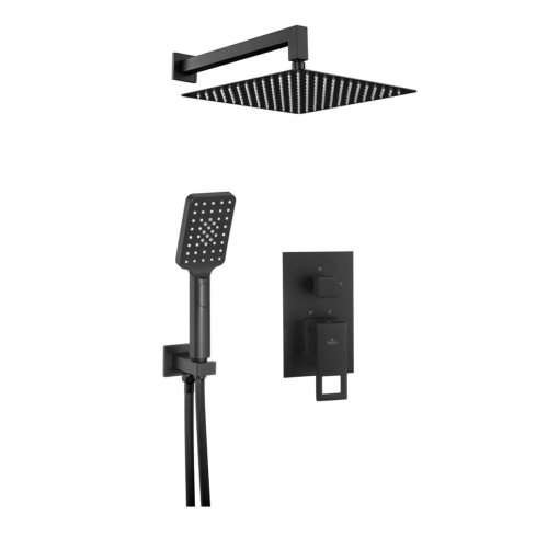 DEANTE ANEMON zestaw natryskowy z deszczownicą, czarny