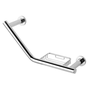 STELLA uchwyt łazienkowy kątowy z koszykiem 42 cm, chrom