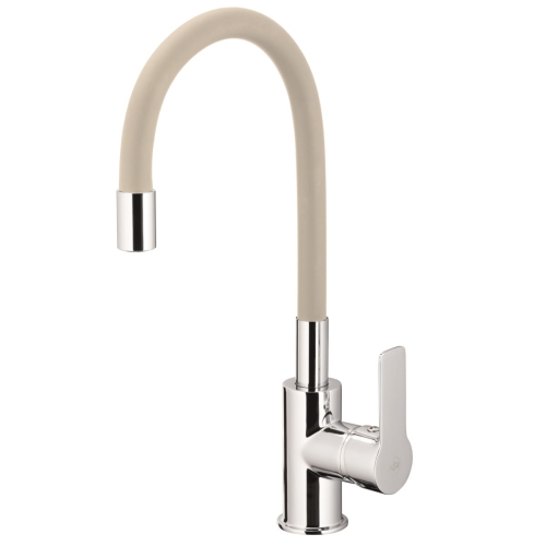 KFA RUMBA bateria kuchenna stojąca, chrom/ beżowa