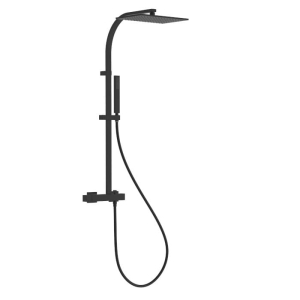 TRES SLIM EXCLUSIVE zestaw natryskowy z baterią i deszczownicą, czarny