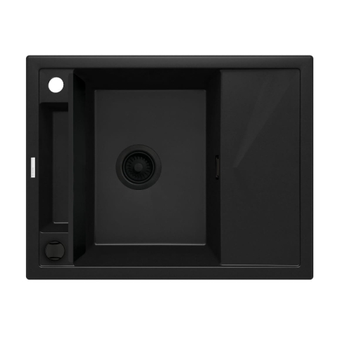 DEANTE MAGNETIC zlewozmywak granitowy, czarny 64 cm