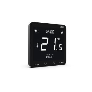 TECH ST-297ZV3 przewodowy regulator pokojowy dwustanowy podtynkowy zasilany 230V, czarny