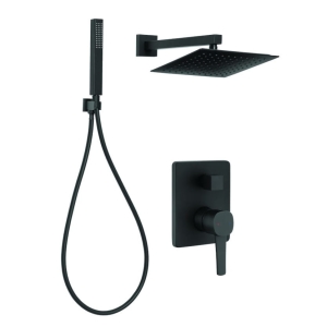 INVENA GLAMOUR zestaw natryskowy podtynkowy z deszczownicą, czarny