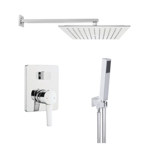 INVENA GLAMOUR zestaw natryskowy podtynkowy z deszczownicą, chrom