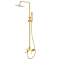 INVENA GLAMOUR zestaw natryskowy z deszczownicą i baterią, złoty