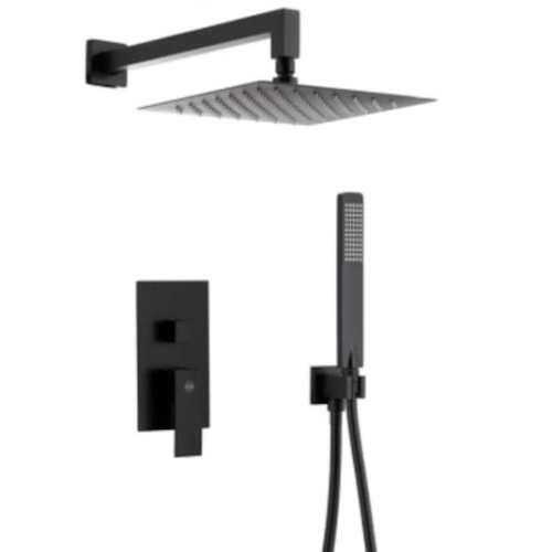 KFA LOGON zestaw natryskowy podtynkowy z deszczownicą, czarny