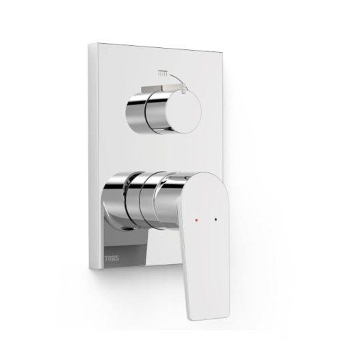 TRES STUDY bateria wannowo-natryskowa natynkowa, chrom