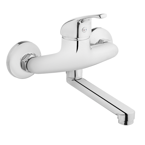 INVENA PEREA bateria umywalkowa naścienna, chrom