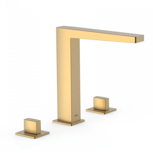 TRES SLIM EXCLUSIVE bateria umywalkowa stojąca,  24-k złoto matowe