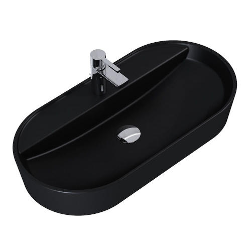 ELITA BABETTE umywalka nablatowa 80 cm, black matt