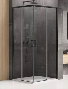 NEW TRENDY PRIME BLACK 90x110 cm kabina prostokątna, szkło transparentne