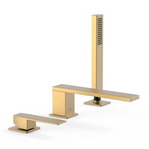 TRES SLIM EXCLUSIVE bateria wannowo-natryskowa nawannowa, złota