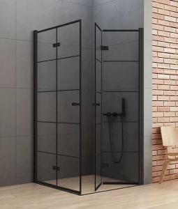 NEW TRENDY NEW SOLEO BLACK 80x90 cm kabina prostokątna, szkło transparentne