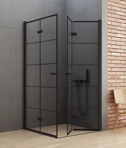 NEW TRENDY NEW SOLEO BLACK 80x90 cm kabina prostokątna, szkło transparentne