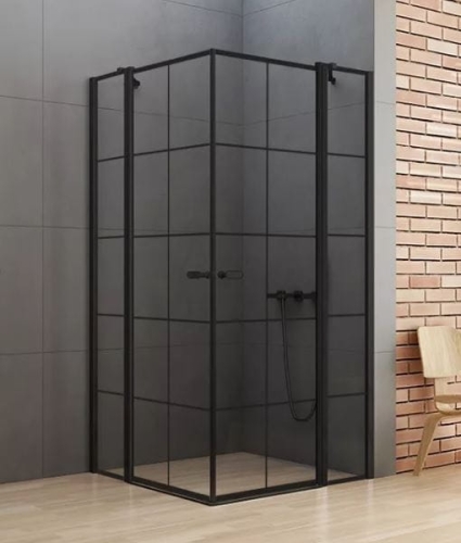 NEW TRENDY NEW SOLEO BLACK 90x90 cm kabina kwadratowa, szkło transparentne