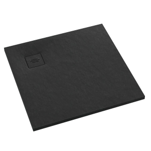 SCHEDLINE PROTOS BLACK STONE 90x90 brodzik kwadratowy, czarna struktura