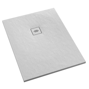 SCHEDLINE PROTOS WHITE STONE 80x140 brodzik prostokątny, biała struktura