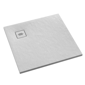 SCHEDLINE PROTOS WHITE STONE 90x90 brodzik kwadratowy, biała struktura
