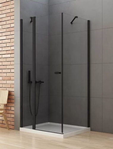 NEW TRENDY NEW SOLEO BLACK 120x120 cm kabina kwadratowa, szkło transparentne