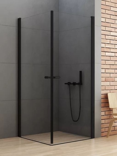NEW TRENDY NEW SOLEO BLACK 80x80 cm kabina kwadratowa, szkło transparentne