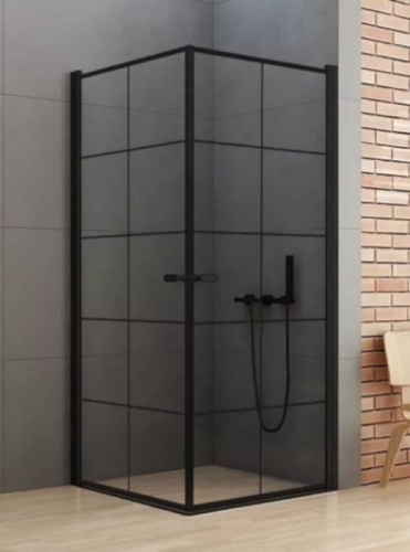 NEW TRENDY NEW SOLEO BLACK 90x90 cm kabina kwadratowa, szkło transparentne